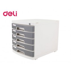 DELI ΣΥΡΤΑΡΙΕΡΑ 5 ΣΥΡΤΑΡΙΑ ΜΕ ΚΛΕΙΔΑΡΙΑ 39.5x30.2x32.5cm QUALI ΓΚΡΙ